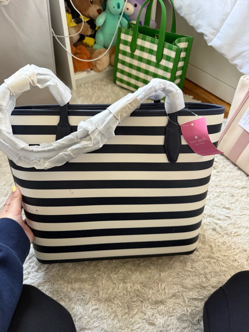 kate spade Navy and Cream Striped Tote - Picture 4 of 4